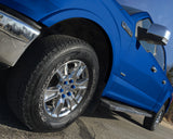 ColorLugs blue colored lug covers on silver truck wheel