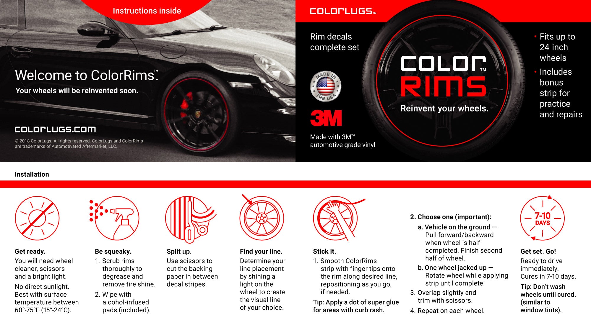 ColorRims Vinyl Wheel Stripe Decals Kit – ColorLugs™