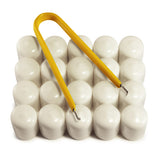 Multi-pack of white ColorLugs LugCaps — flexible, durable and form-fitting vinyl lug nut covers with extractor tool